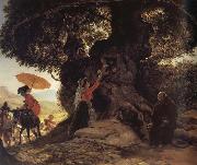 Karl Briullov At the Madonna-s oak oil painting artist